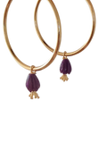 Håndlavede Forgyldte Hoops med Lilla Tulipanperler – 40 mm