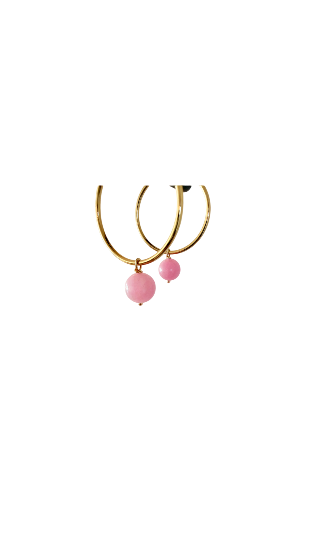 Forgyldte Hoops med Lavendel Quartz – Håndlavede Øreringe #85