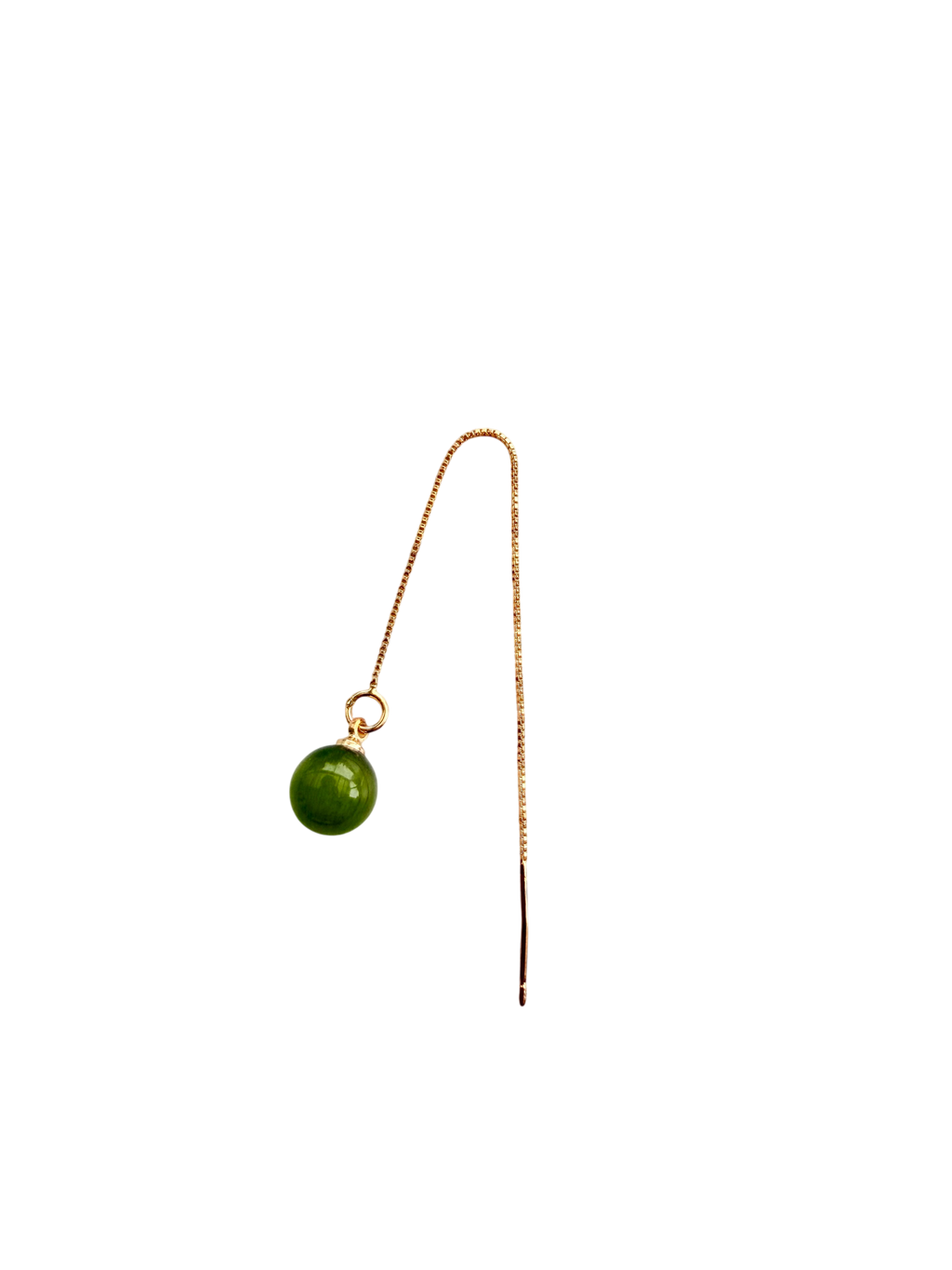 Ørering enkelt med olivengrøn perle #28 Mix & Match