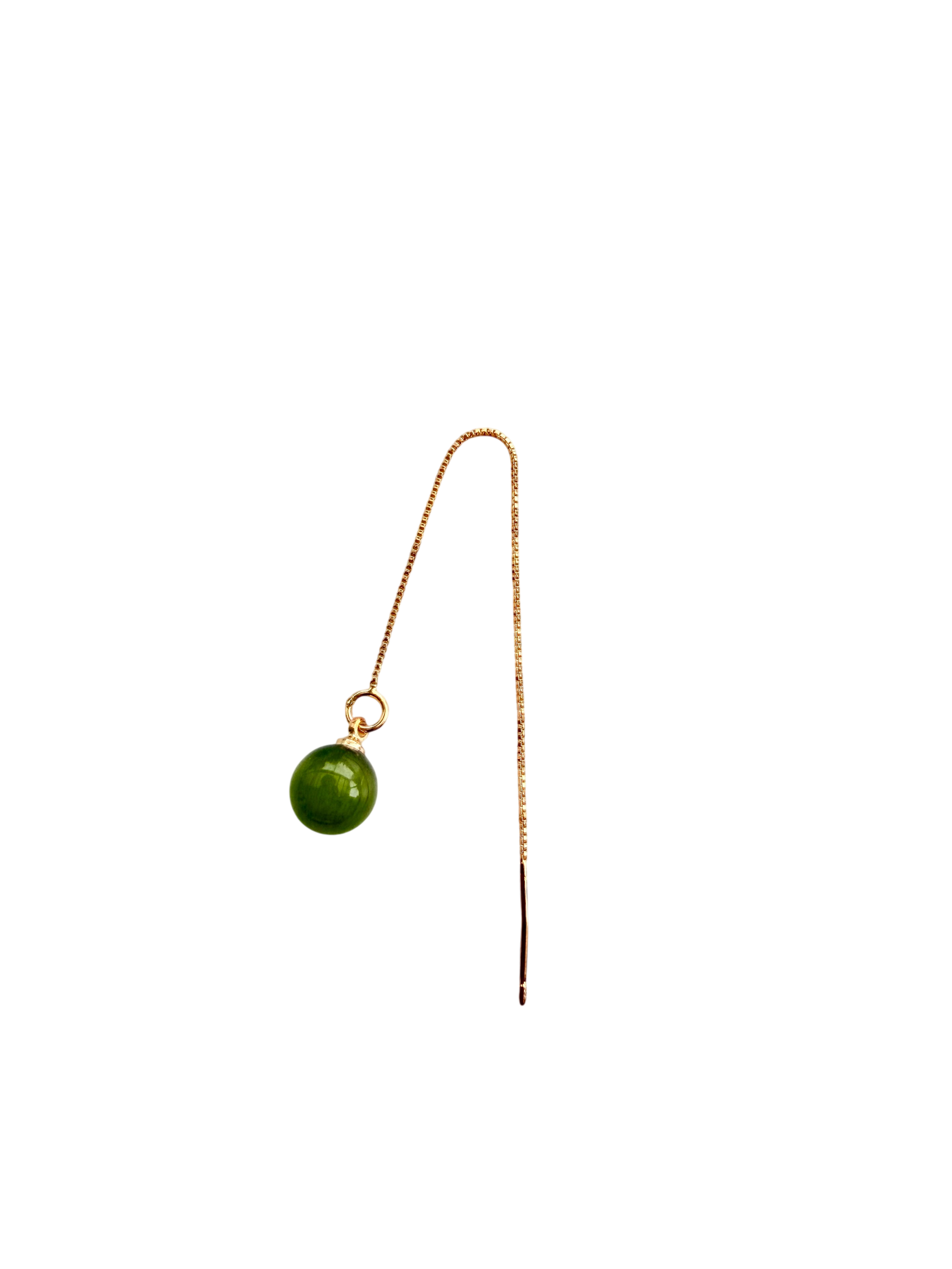 Ørering enkelt med olivengrøn perle #28 Mix & Match