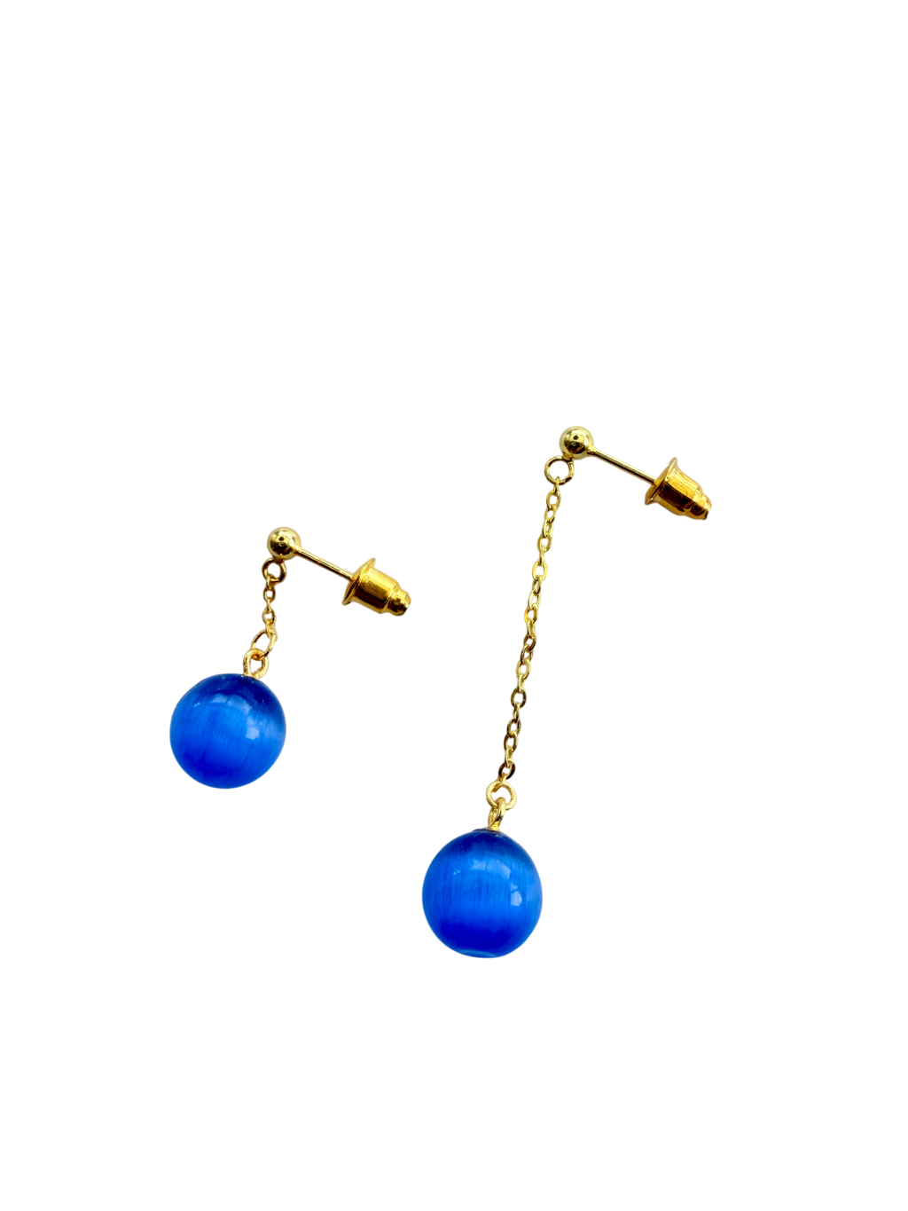 Ørering enkelt #22A med blå perle Mix & Match