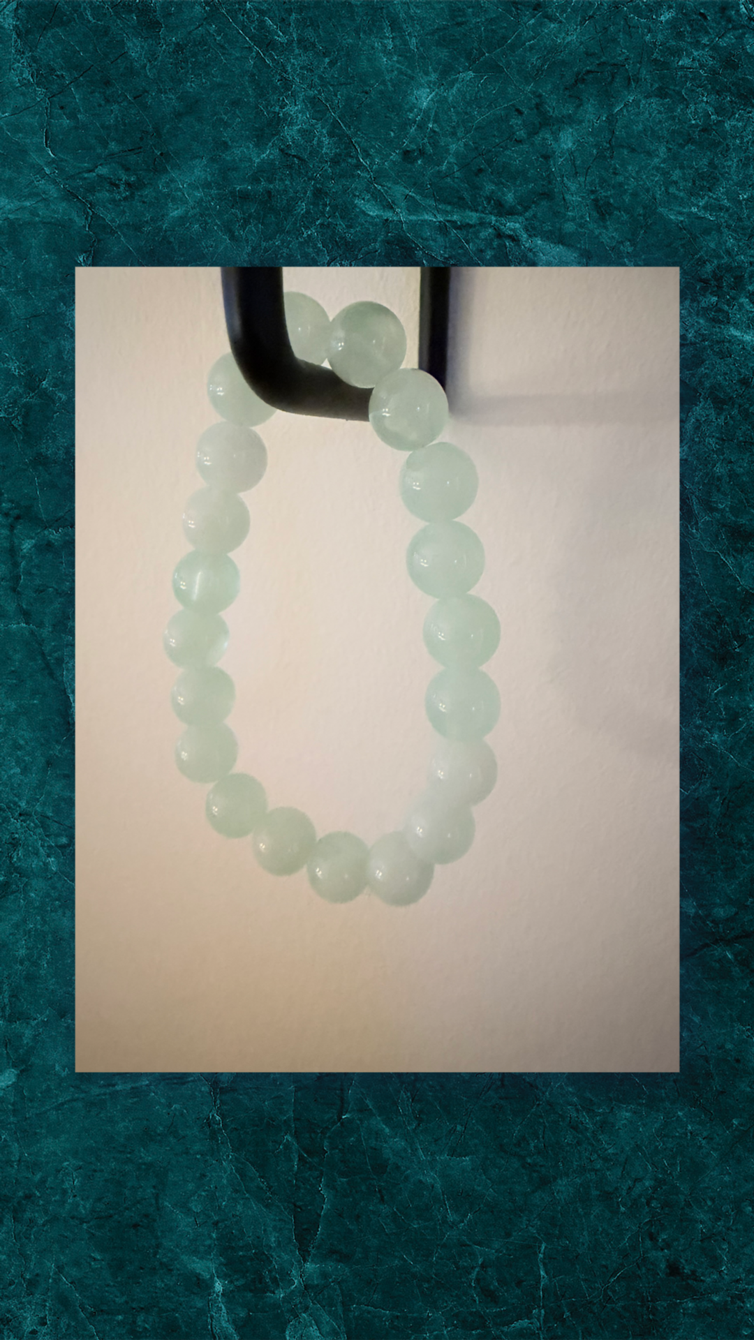 Armbånd med Mintgrønne Perler - Elastik