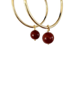 Håndlavede Hoops med Bordeaux Perler – 40 mm #91