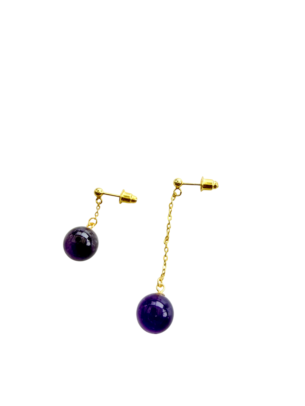 Ørering enkelt med lilla ametyst #31 Mix & Match