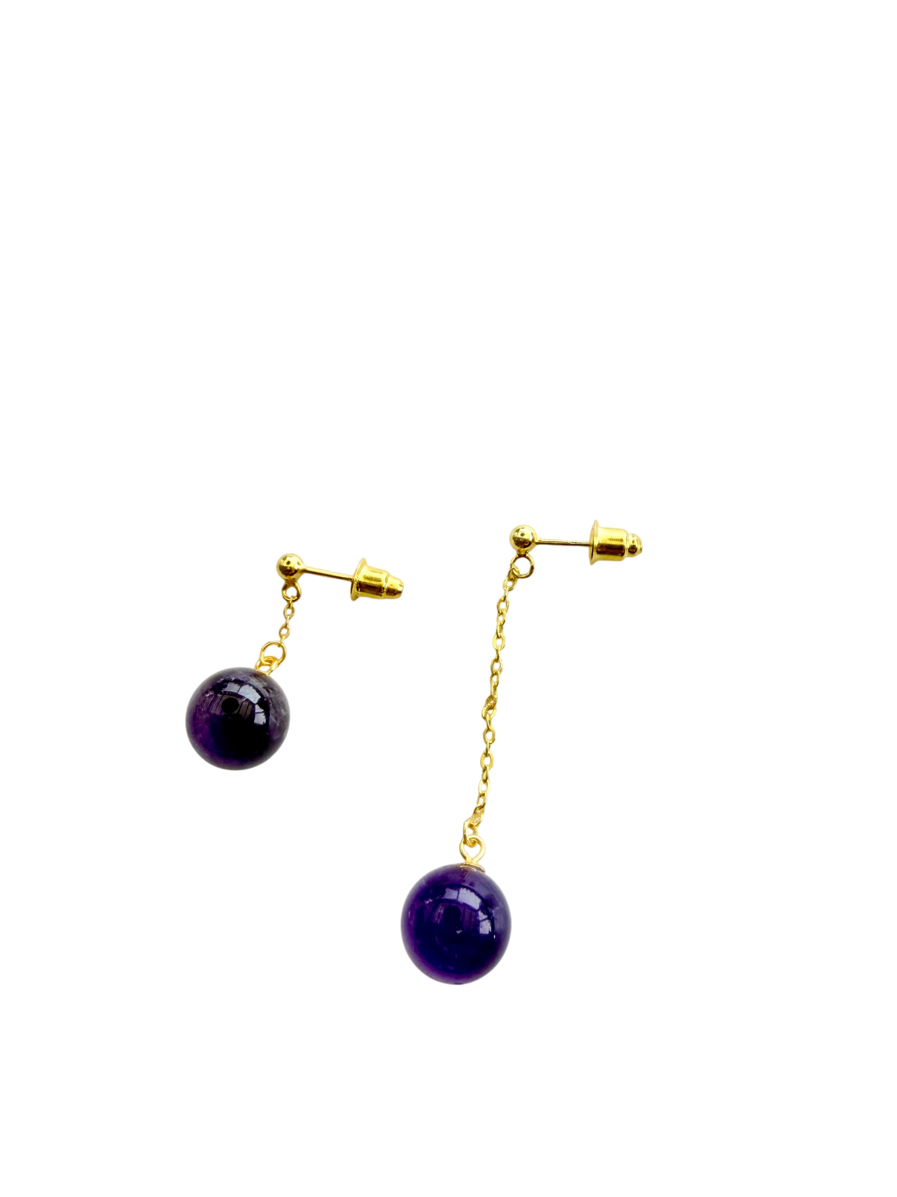 Ørering enkelt med lilla ametyst #31 Mix & Match