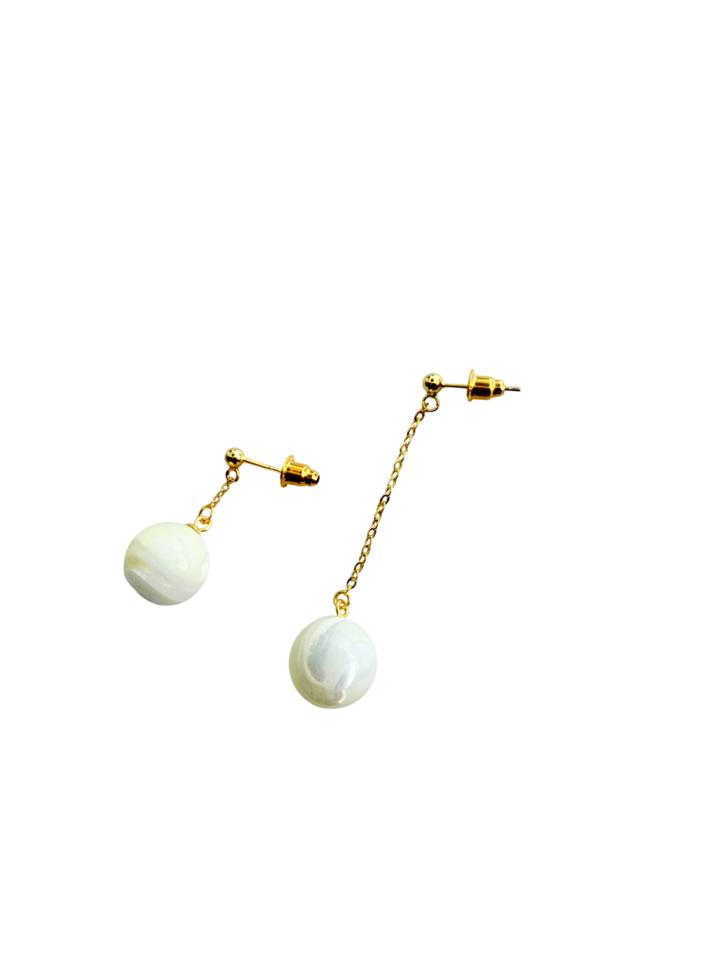 Ørering enkelt med hvid sodalit perle #12 Mix & Match
