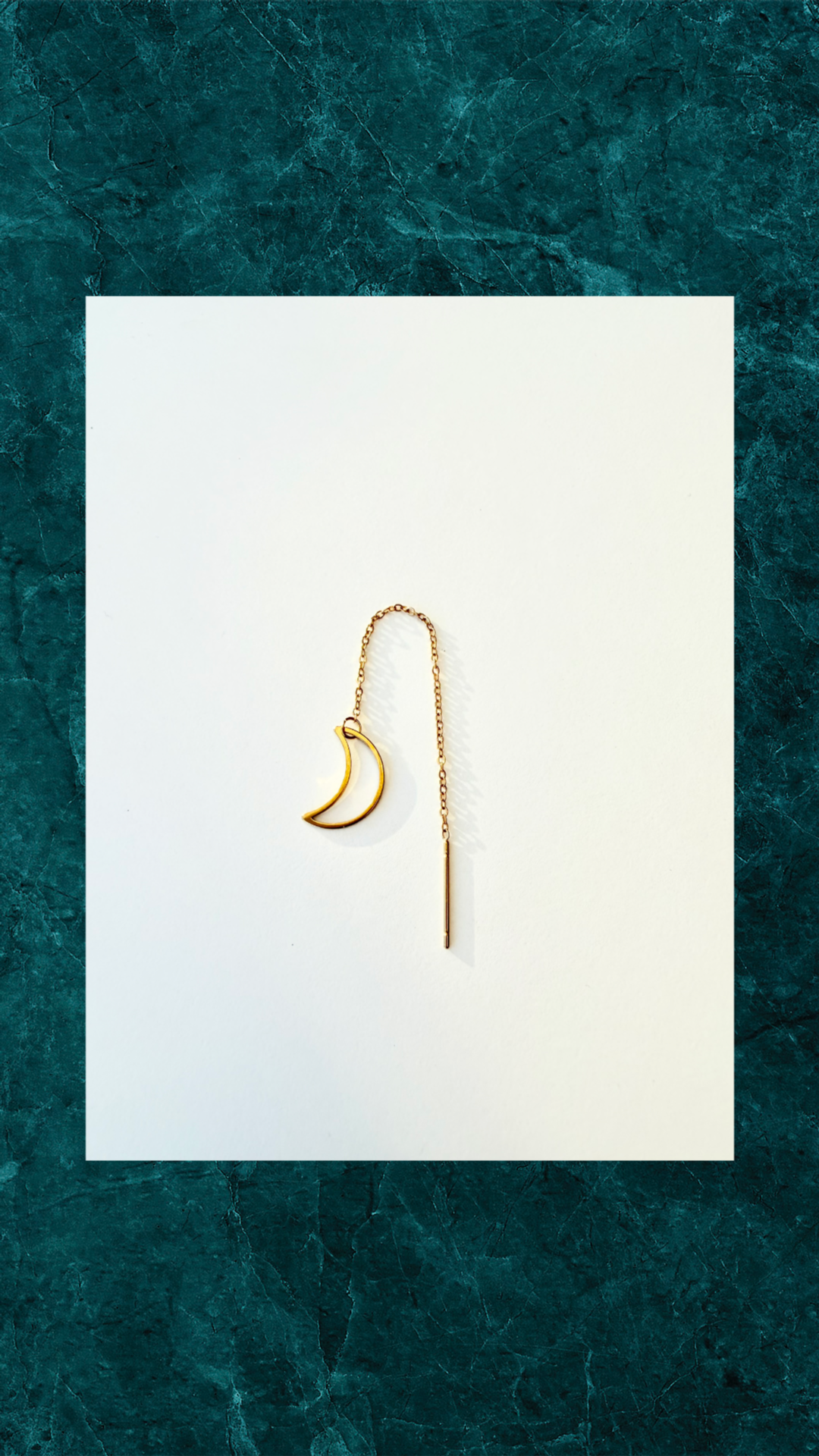 Moon Ørering Enkelt - Forgyldt