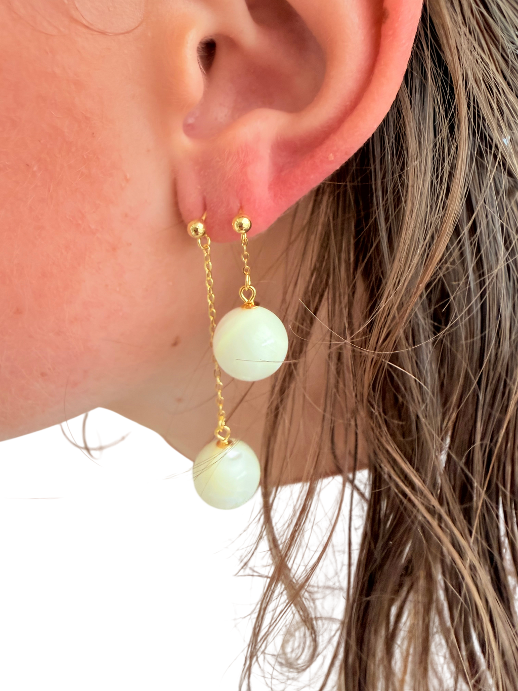 Ørering enkelt med hvid sodalit perle #13 Mix & Match