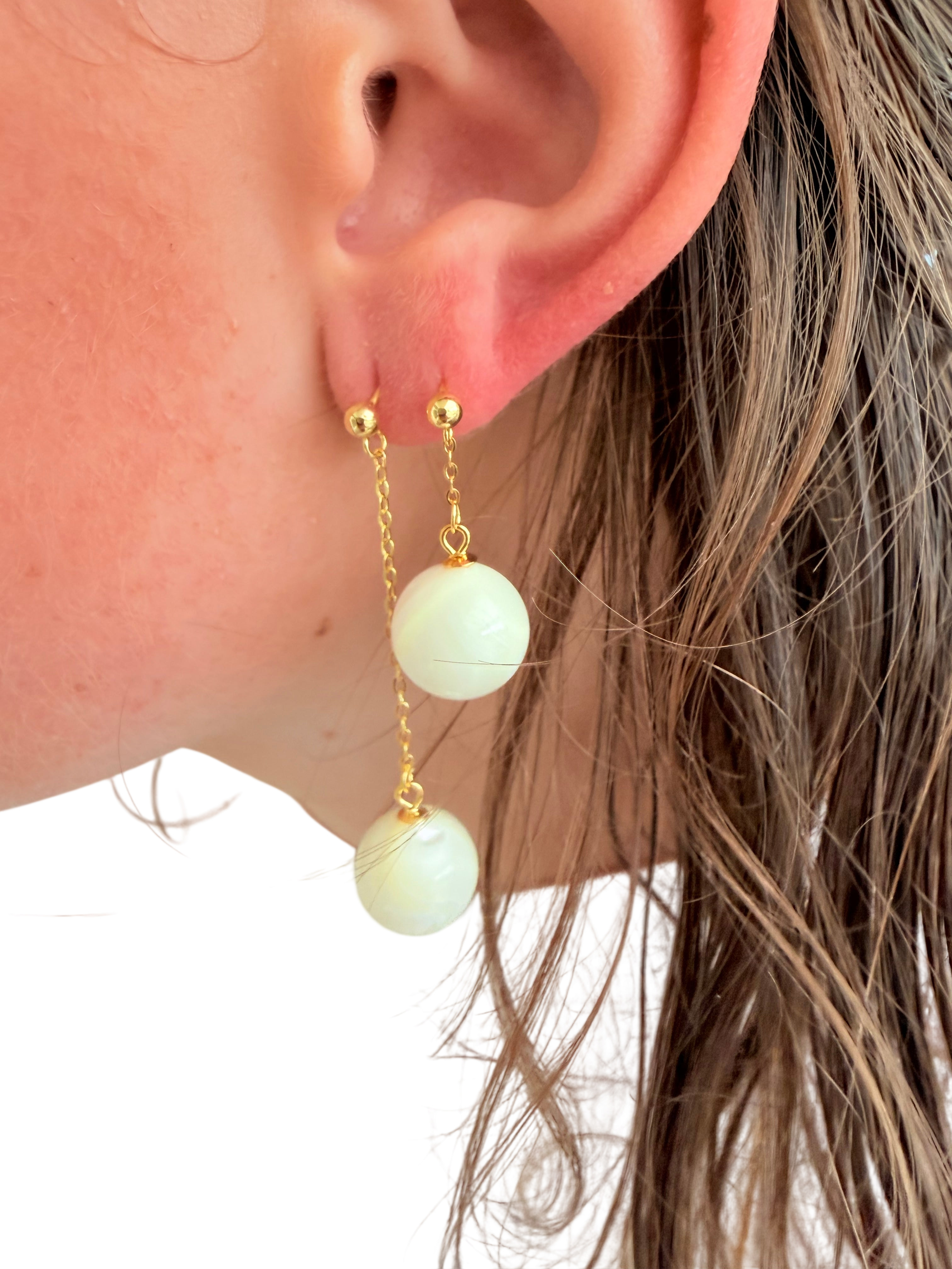 Ørering enkelt med hvid sodalit perle #13 Mix & Match