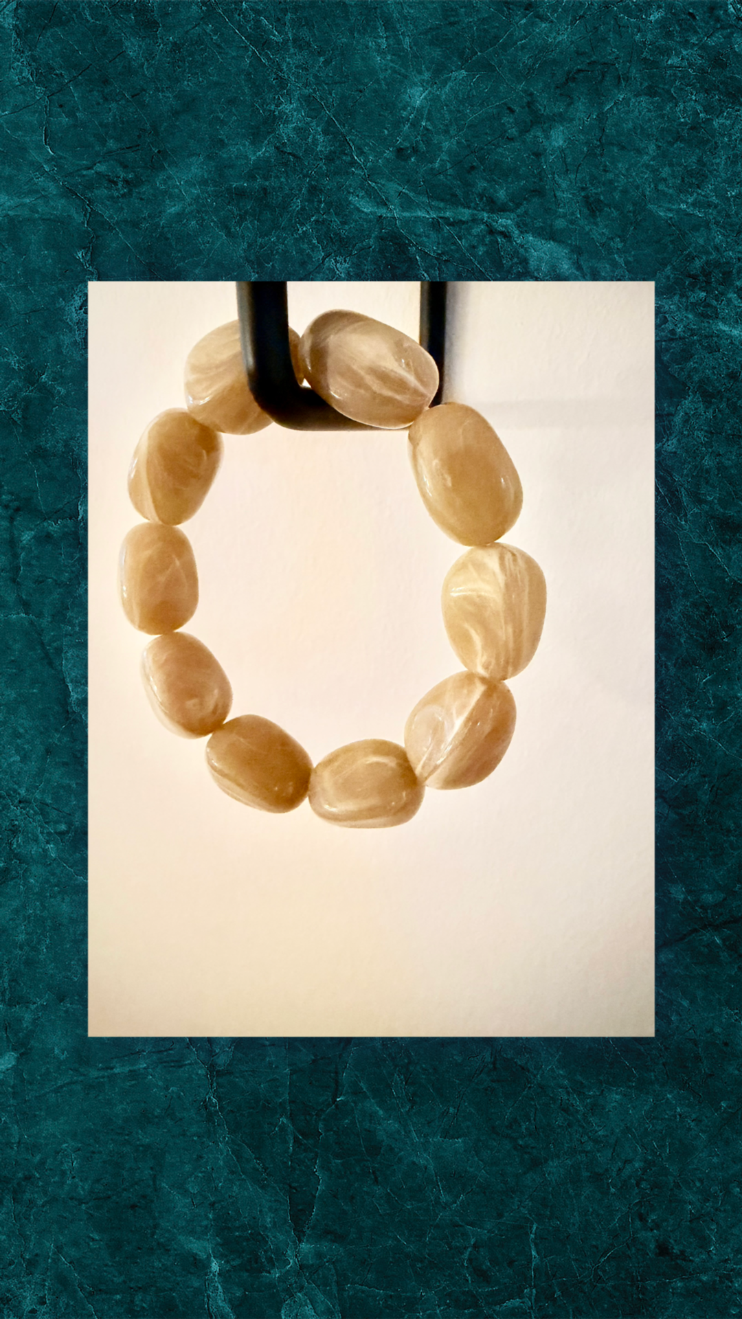 Armbånd med Grågrønne Perler - Elastik