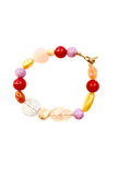 Håndlavet Forgyldt Armbånd med Farverige Perler