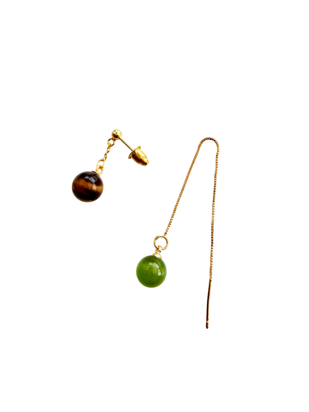 Ørering enkelt med tigereye perle #30 Mix & Match