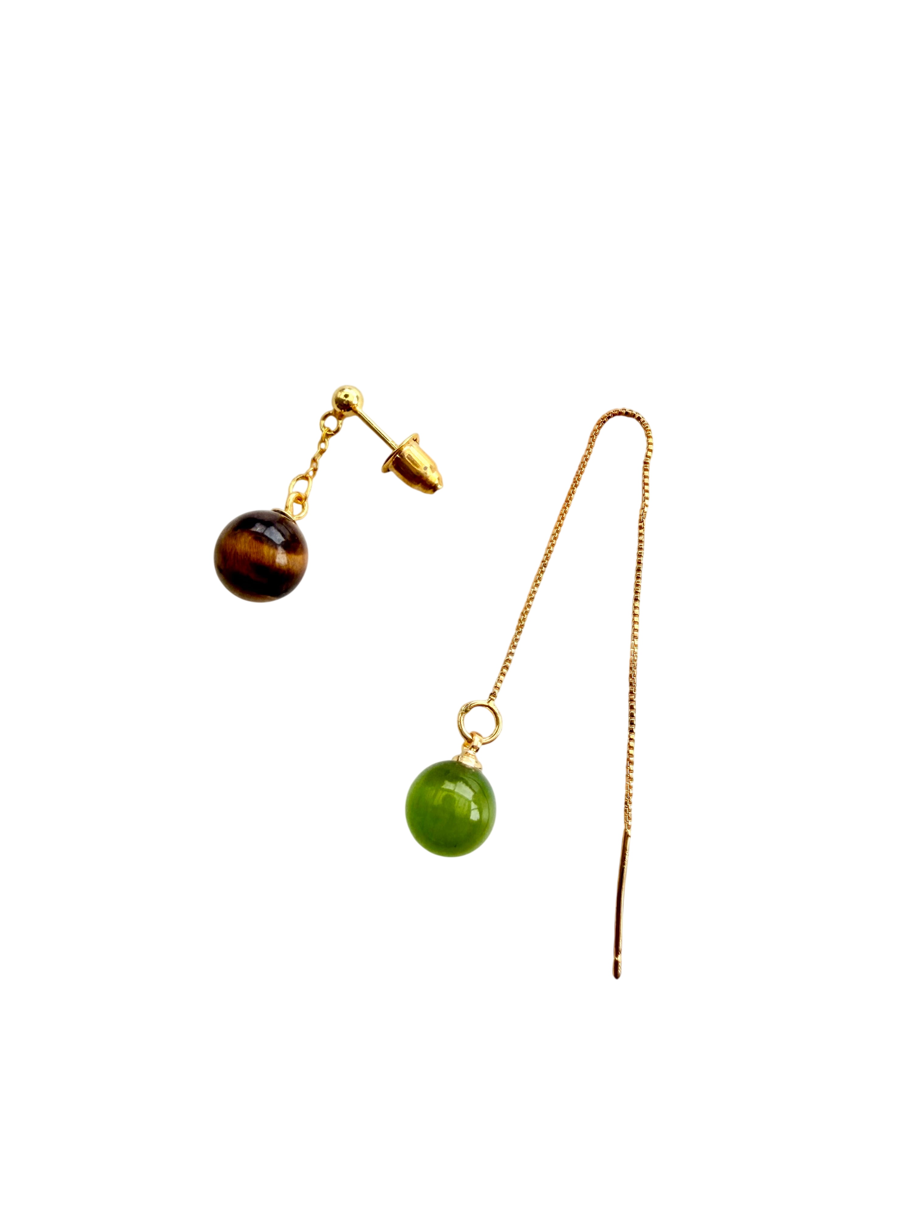 Ørering enkelt med tigereye perle #30 Mix & Match