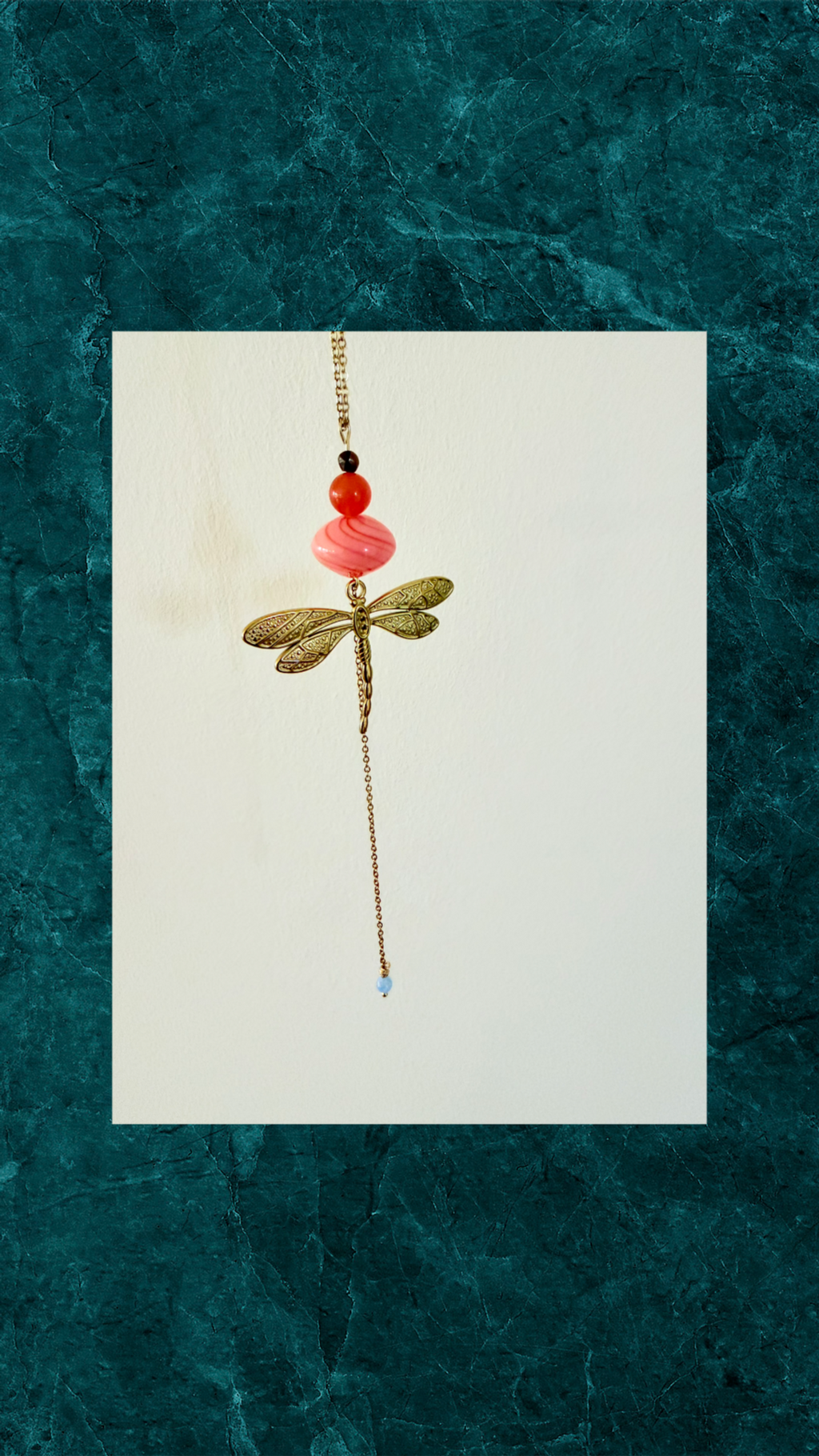 Håndlavet Halskæde med guldsmed og glasperle