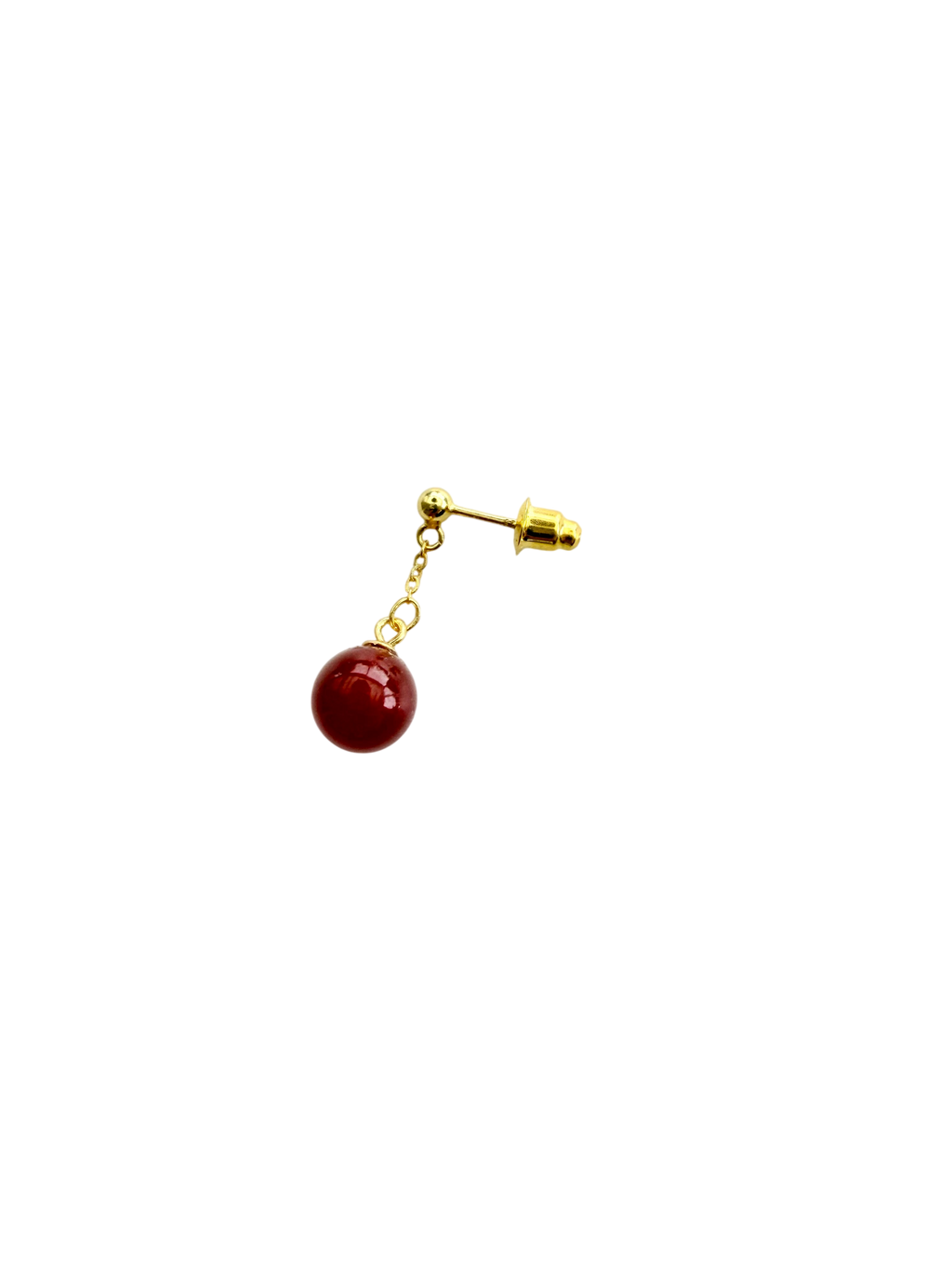 Ørering enkelt med orange rød karneol #34 Mix & Match