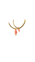 Forgyldte Hoops med Rosa Tulipan-Perler
