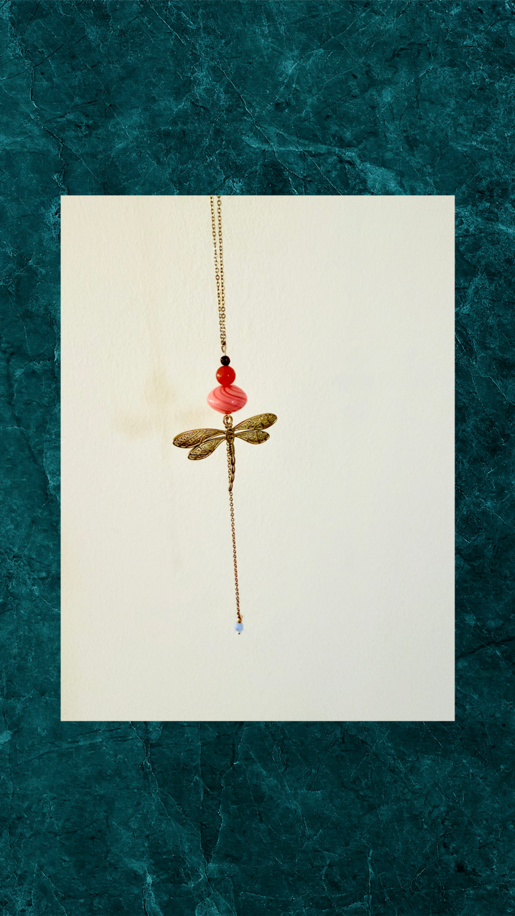 Håndlavet Halskæde med guldsmed og glasperle