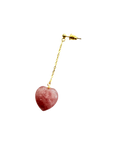 Ørering enkelt med strawberry Quartz hjerte #10 Mix & Match