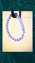 Blåt Elastik Armbånd med Perler - Håndlavet