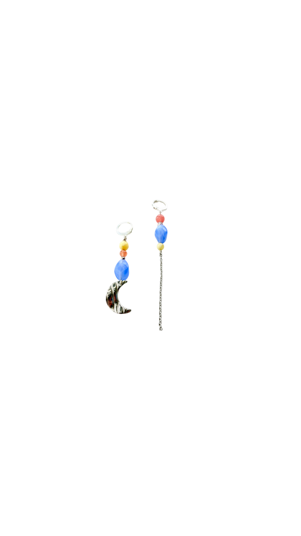 Sølvbelagte Øreringe med Sky Blue Perler #82
