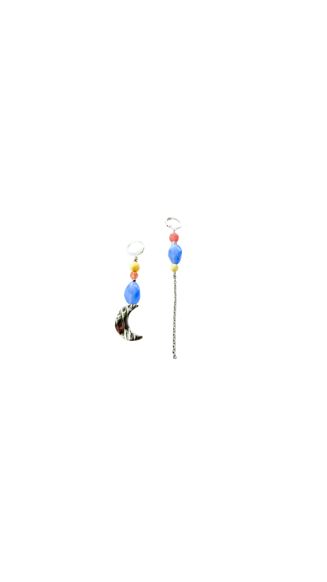 Sølvbelagte Øreringe med Sky Blue Perler #82