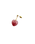 Ørering Enkelt med strawberry Quartz hjerte #09 Mix & Match