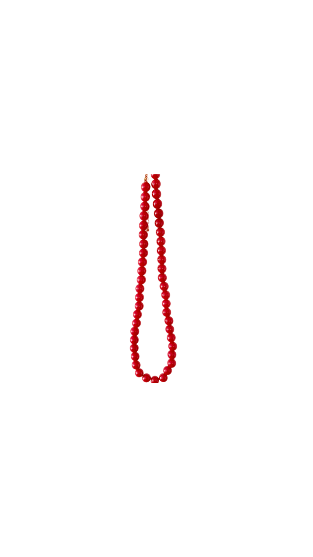 Forgyldt Halskæde med Røde Perler