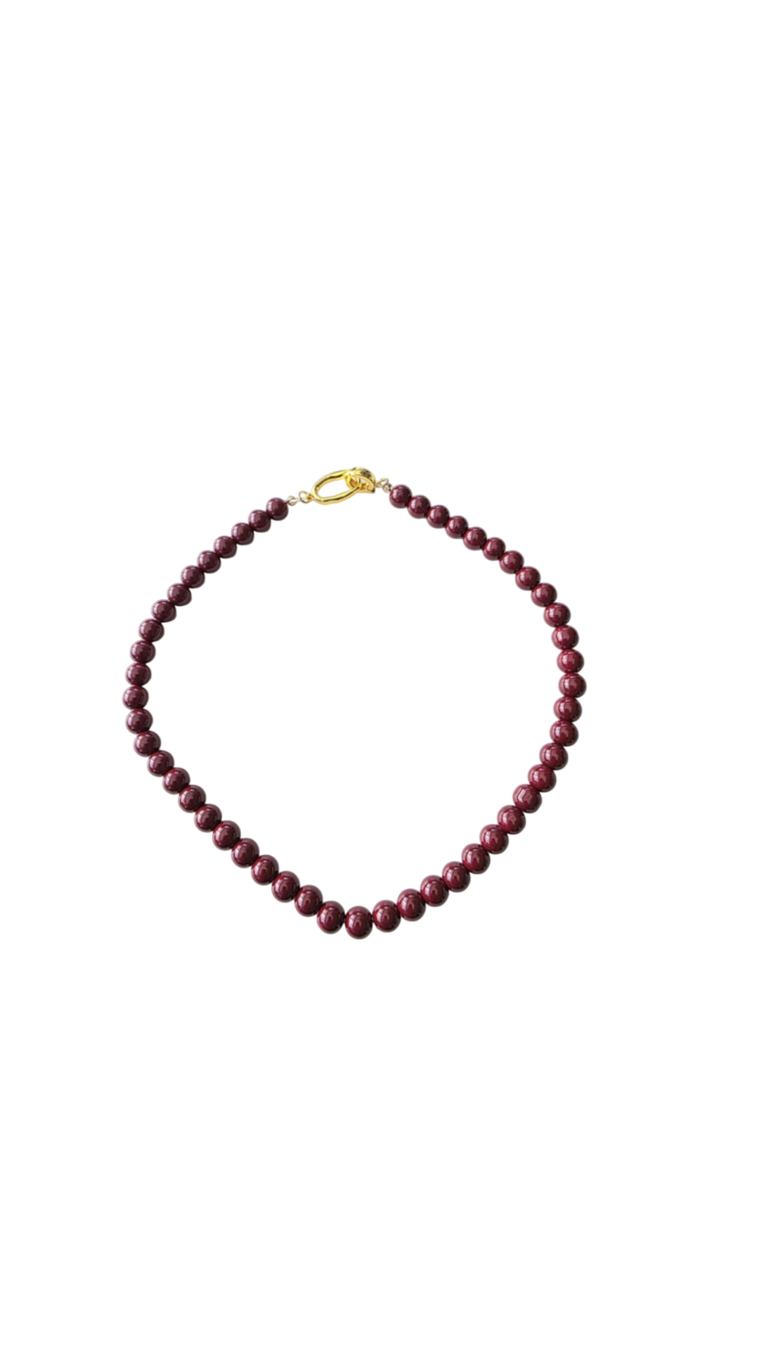 Halskæde med Bordeaux Perler - Dyb Elegance