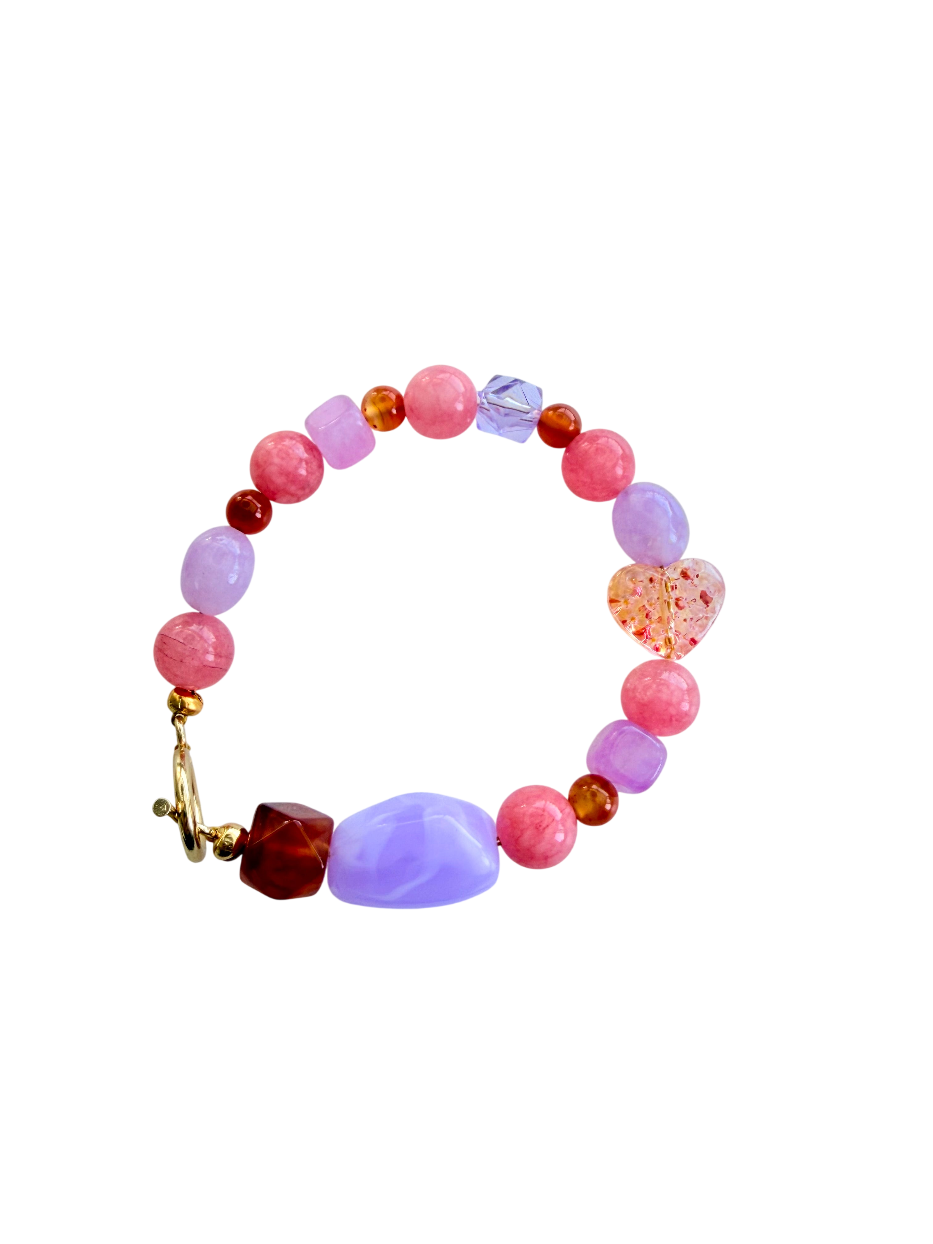 Håndlavet Armbånd – Lilla, Pink & Orange