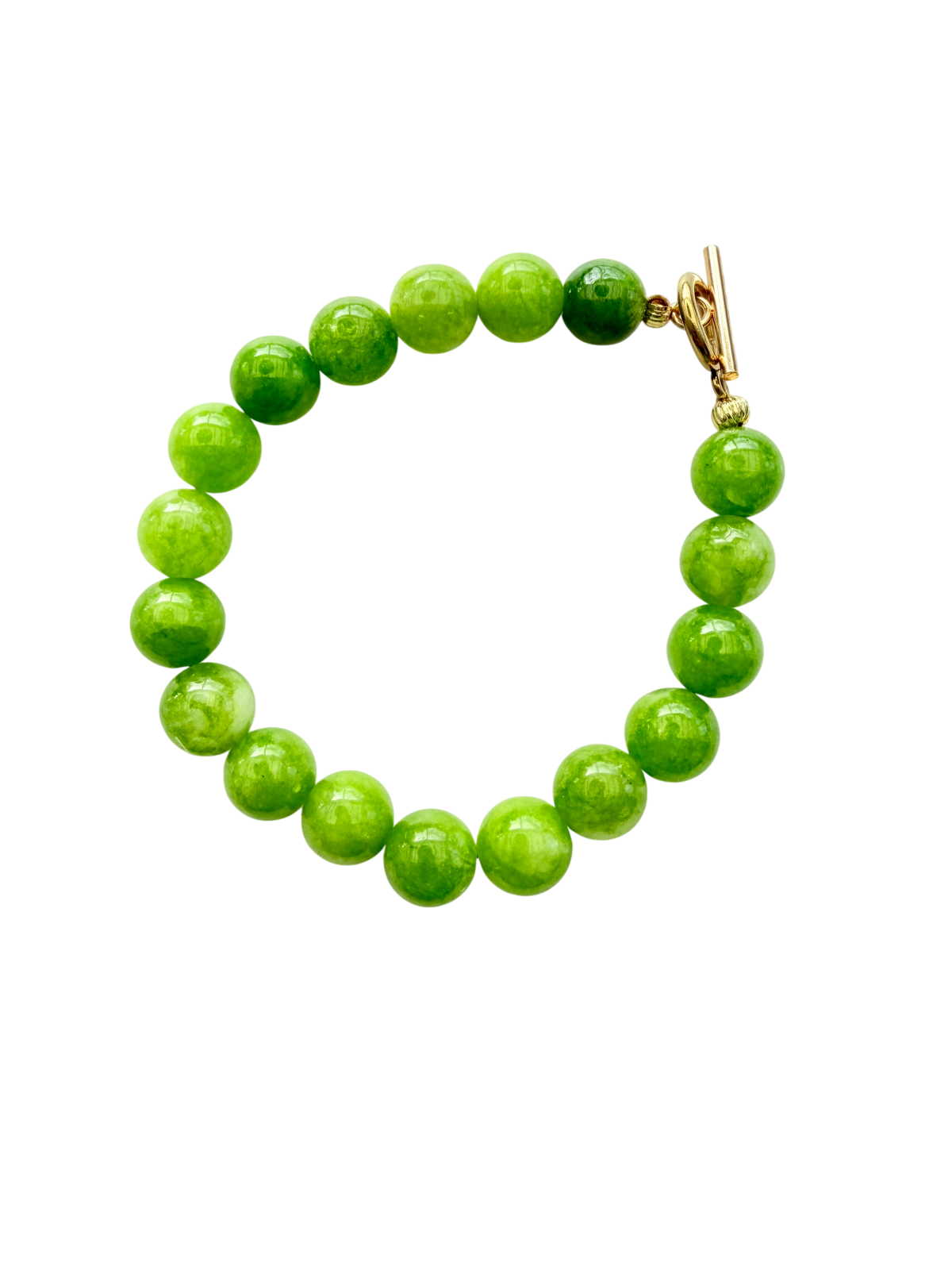 Håndlavet Armbånd med olivengrønne perler #116