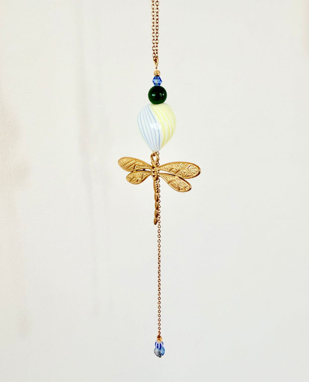 Forgyldt Y Halskæde - Glasperle og Guldsmed