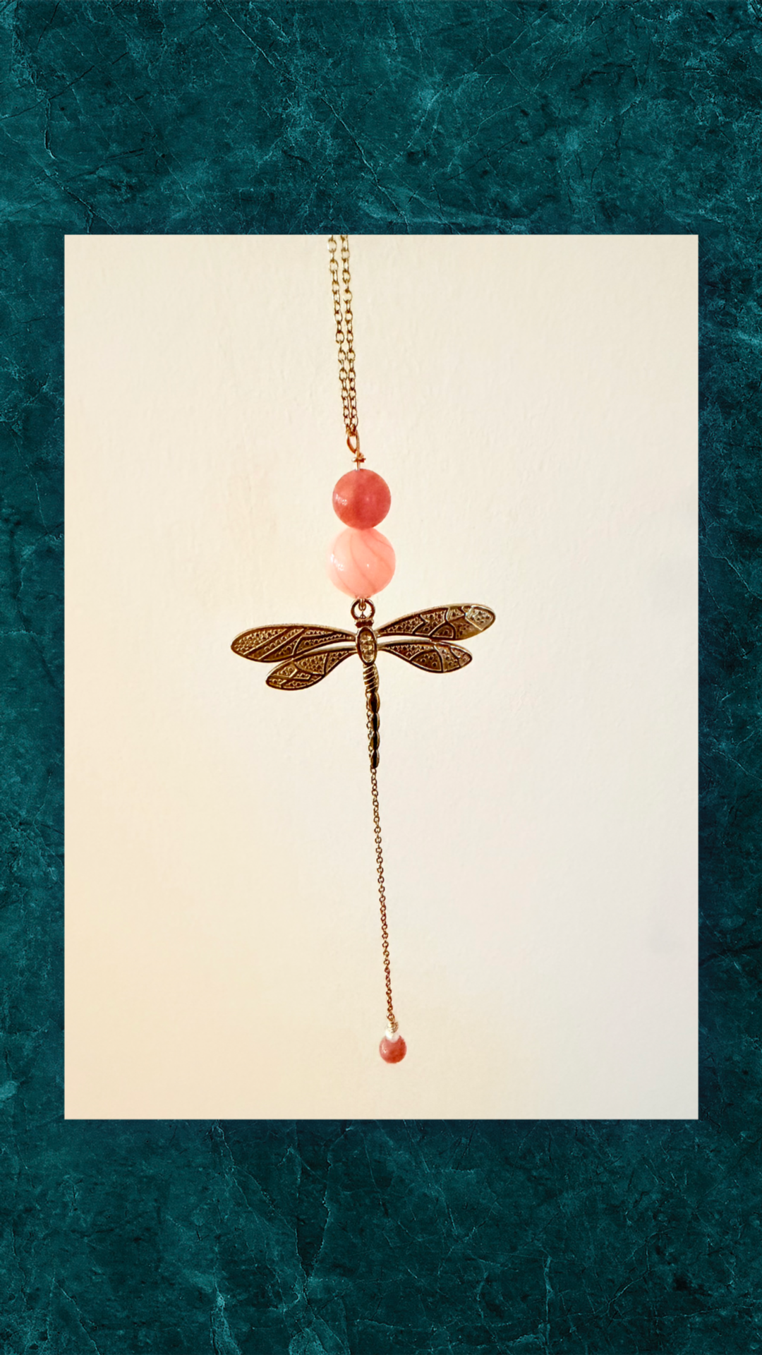 Forgyldt Y-Halskæde med Guldsmed Rosa - Håndlavet Smykke