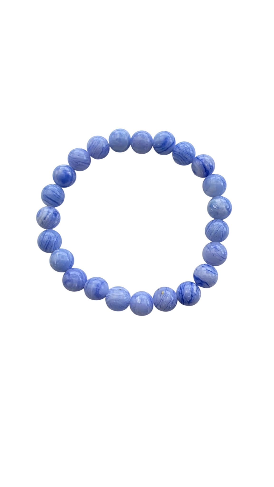 Håndlavet Armbånd med blå agat (8 mm. perler)