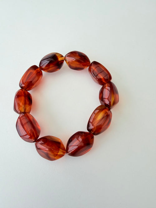 Armbånd med Ravfarvede Perler - Varmt og Naturligt