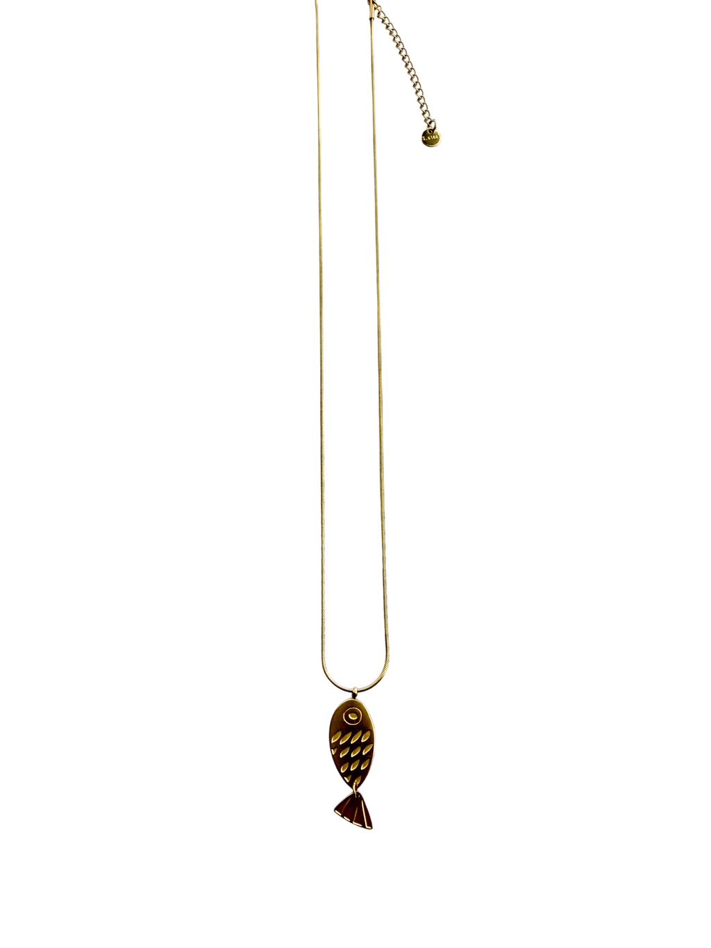 Halskæde med Fiske-Vedhæng – 18k Forgyldt, 45 cm