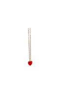 Forgyldt Halskæde med Rødt Hjerte – 80 cm.