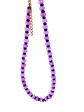Forgyldt Halskæde med Lilla Perler