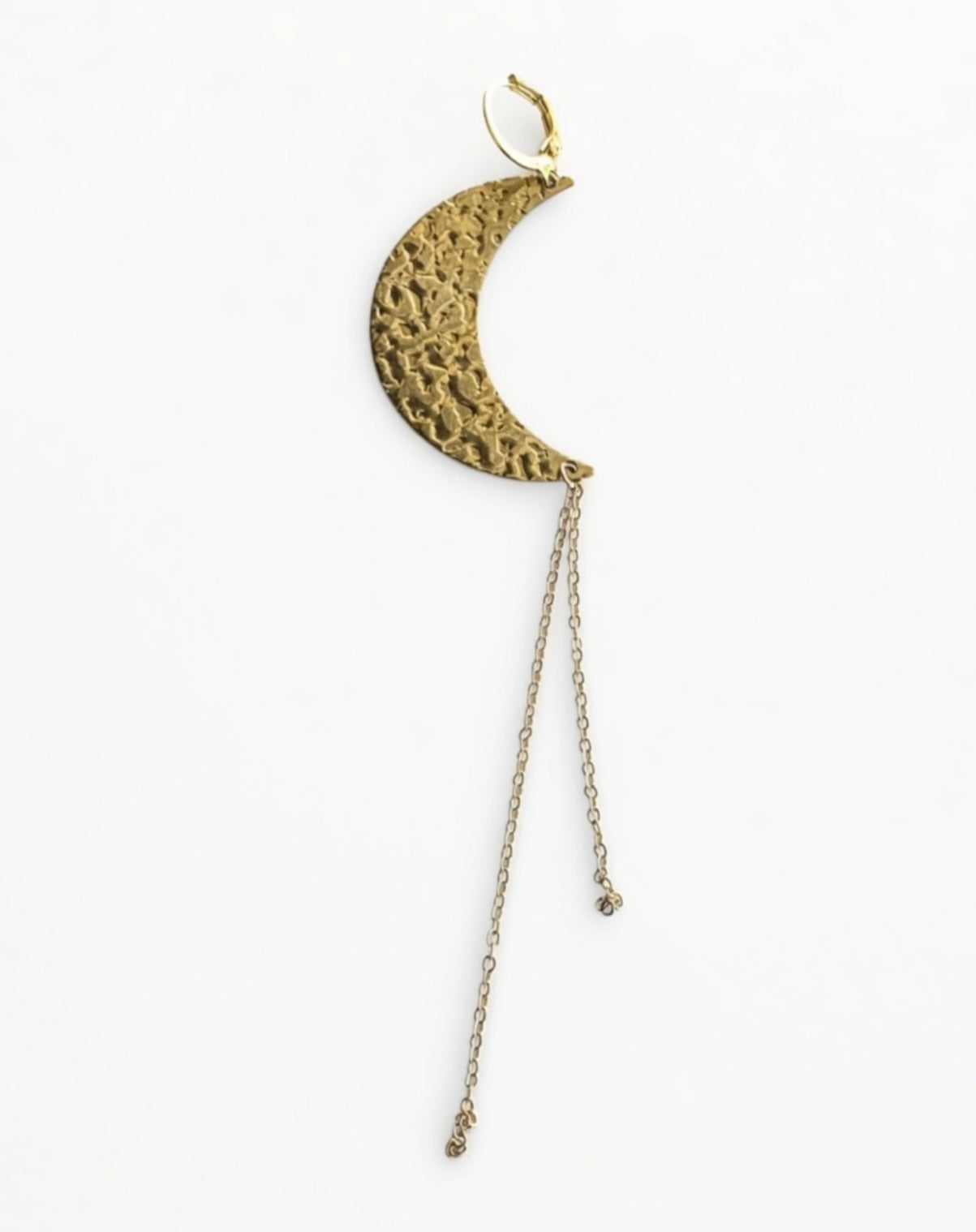 Forgyldt Ørering med Måne 4 cm - Mystisk Elegance