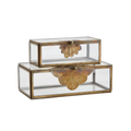 Glass Boxes With Brass Leaf