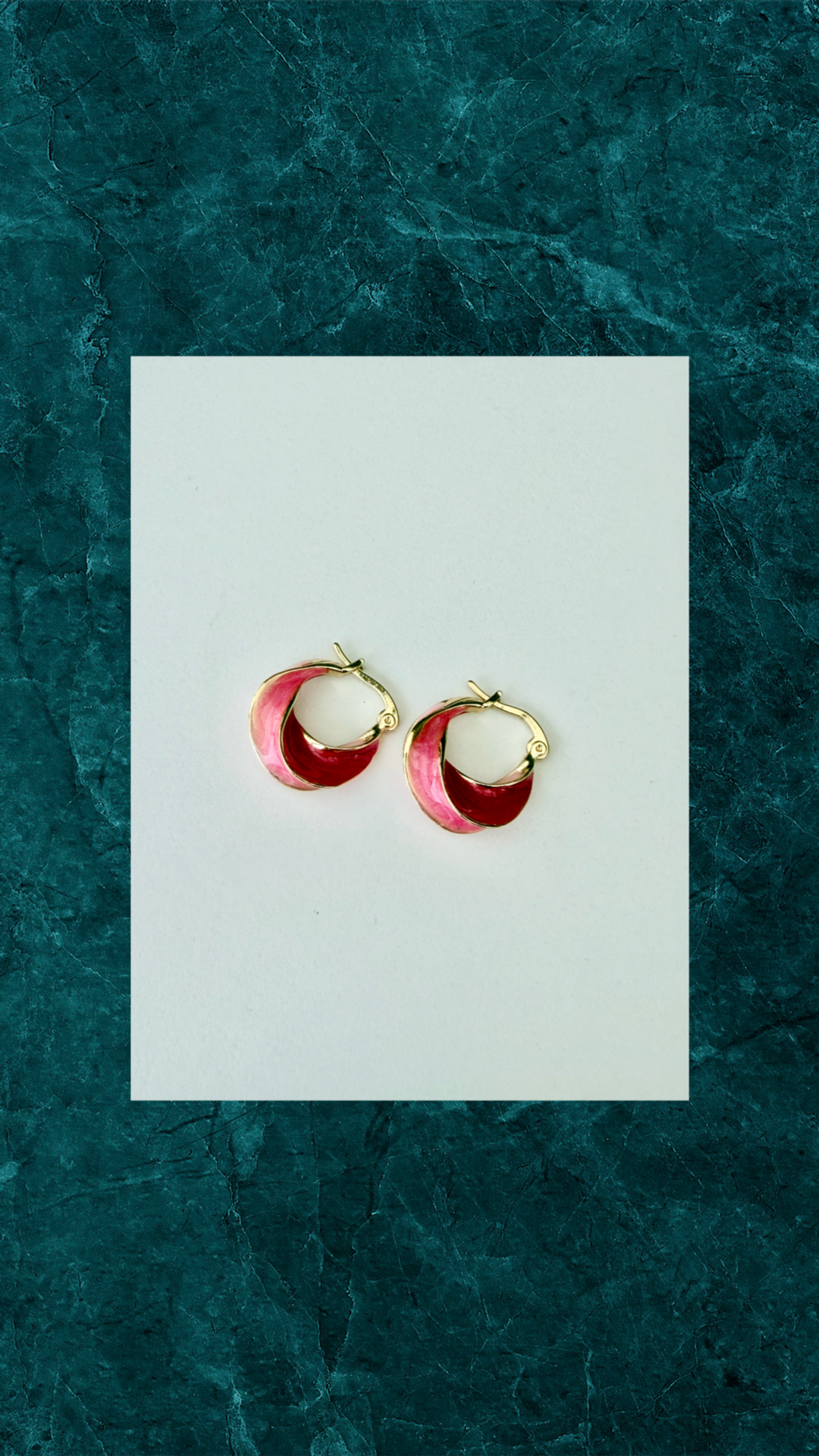 Vendbare Øreringe i Forgyldt – Pink & Lyserød