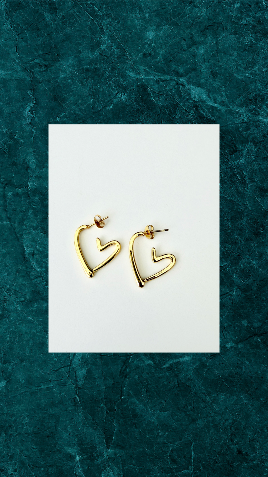Hjerte Ørestikker – Små Forgyldte Studs