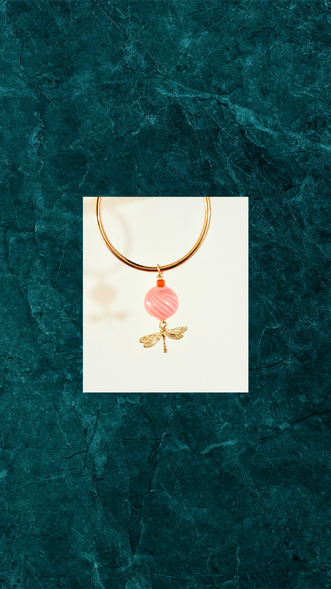 Odd Pair Øreringe – Forgyldt Hoop & Øretråd med Glasperle og guldsmed #14