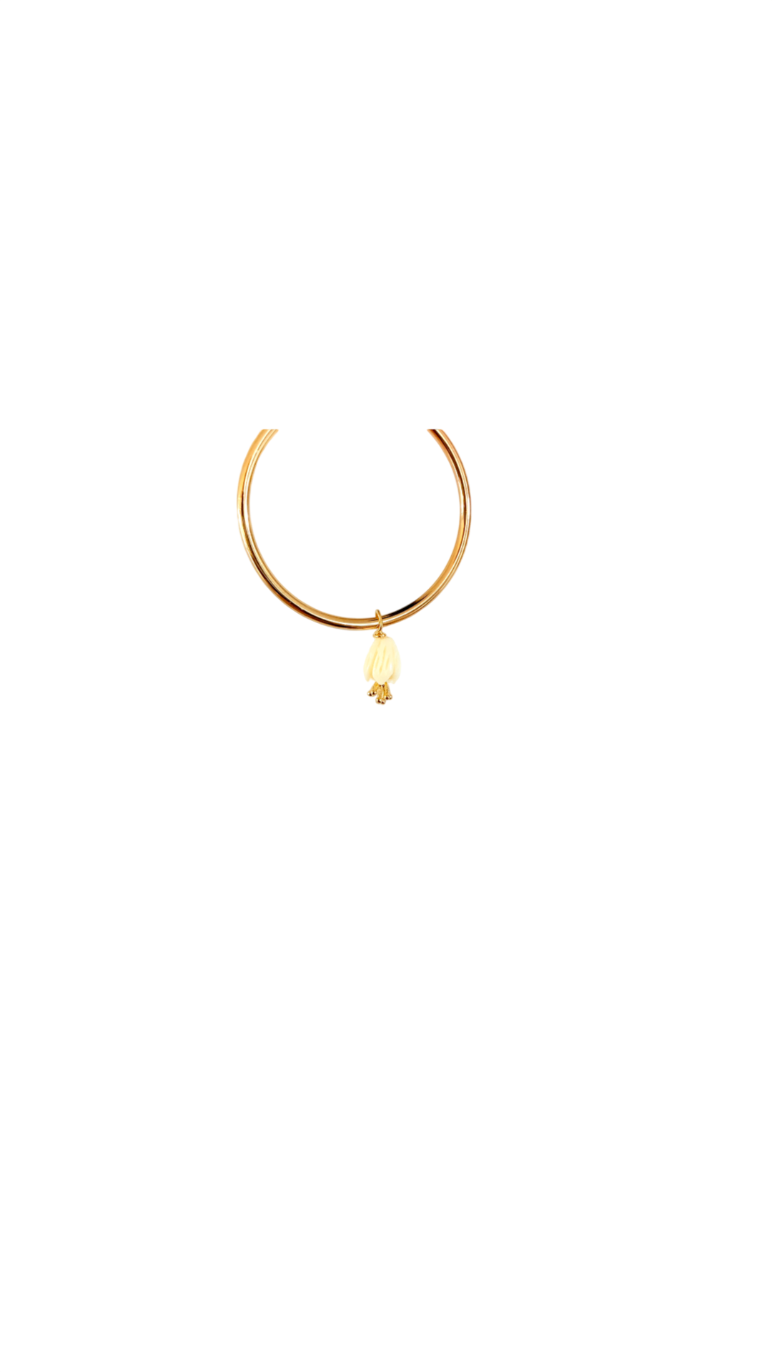 Single Hoop Ørering – Forgyldt med Lysegul Tulipan #11