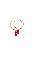 Håndlavede Hoops med røde perler #92