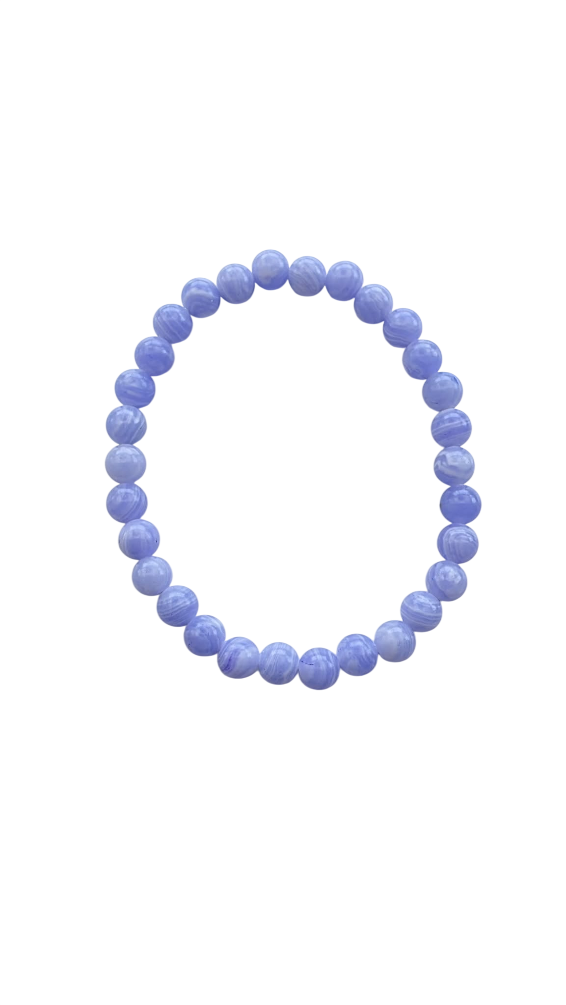 Armbånd med Blå Agat Perler (6 mm)