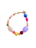 Håndlavet Forgyldt Armbånd med Farverige Perler