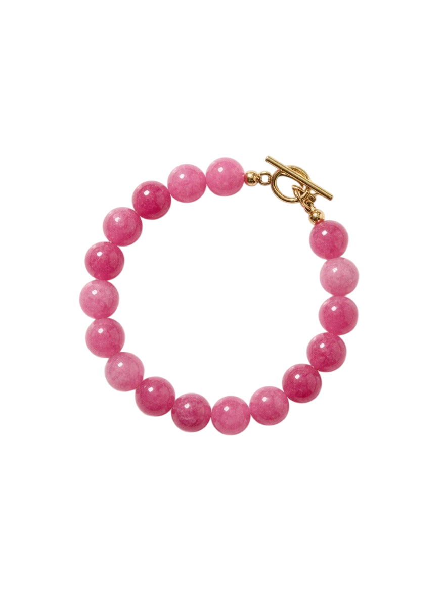 Håndlavet Armbånd med Pink Perler – Mailund Smykker