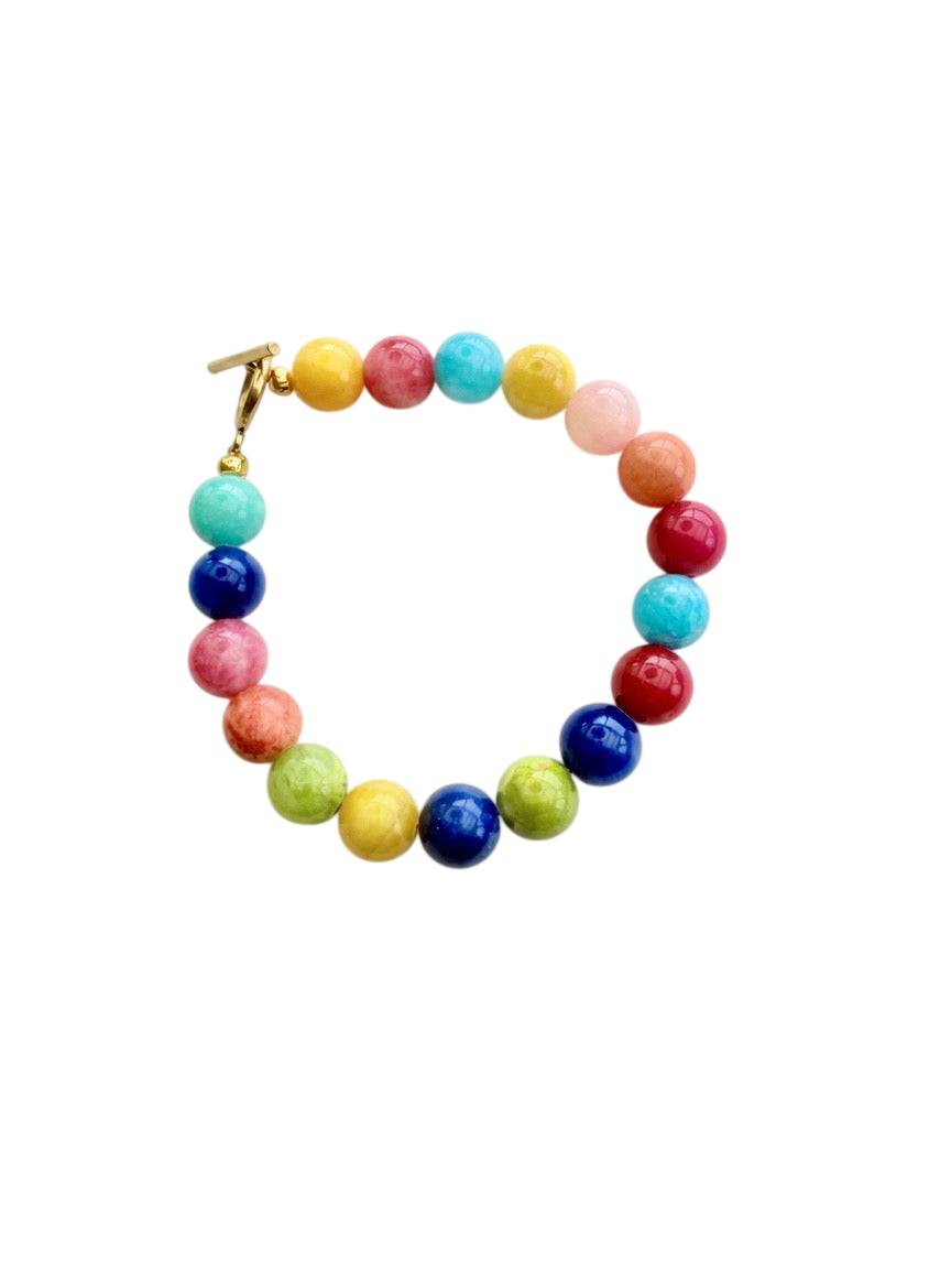 Håndlavet Armbånd – Forgyldt Multi Colour