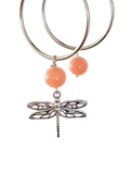 Hoops med orange perle og guldsmed – 40 mm