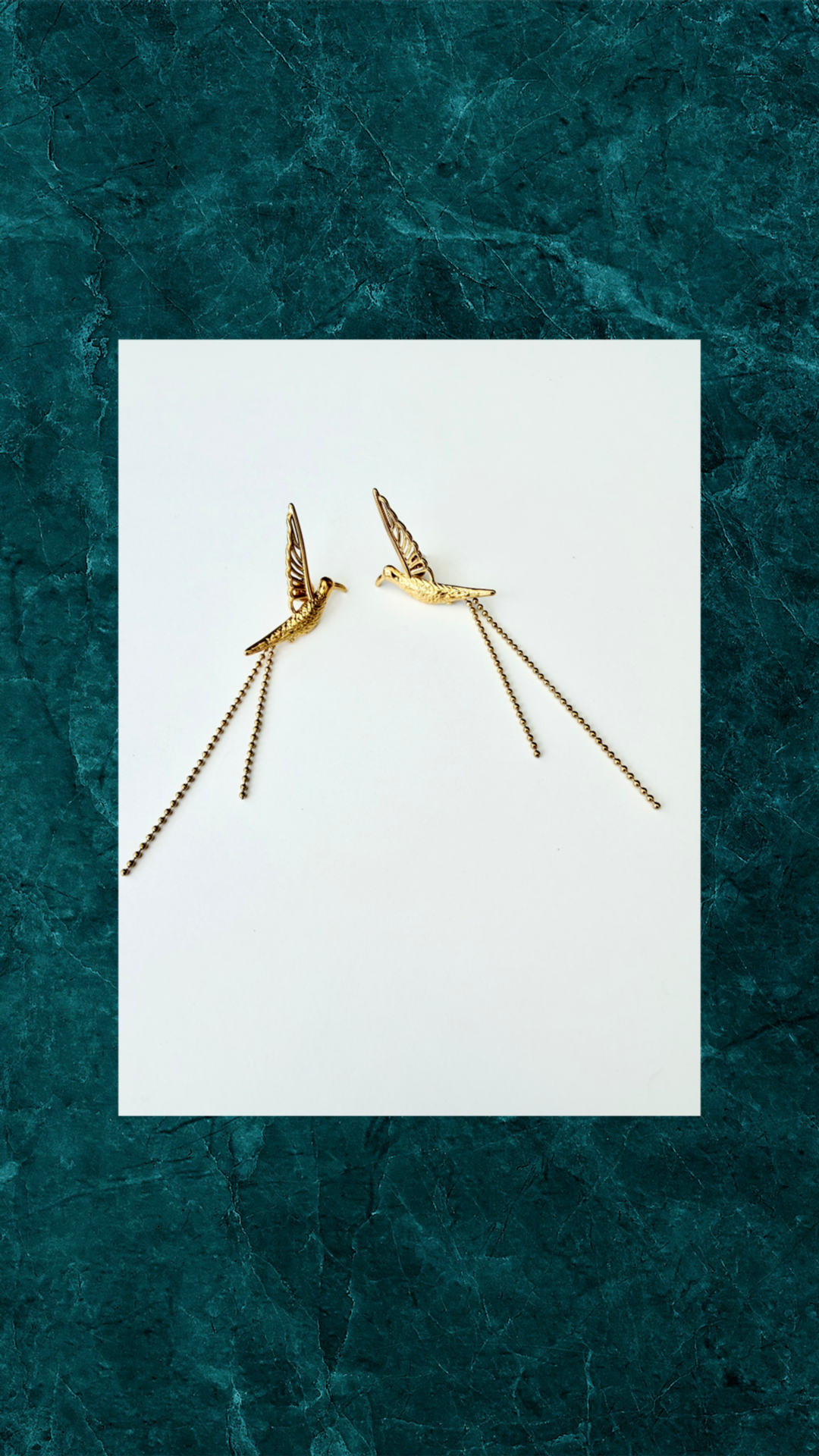 Forgyldte Birds Øreringe - Frihedens Symbol